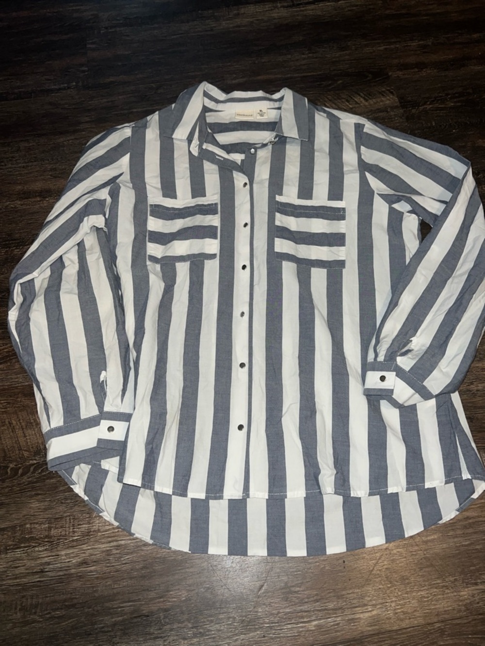 Westbound Blue and White Striped Button-Down Shirt - Picture 2 of 5
